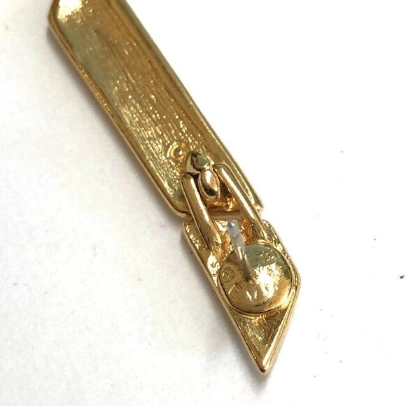 Vintage Gold Earrings Geometric Drop Statement Evoke Brand 1.5 In - Picture 3 of 5